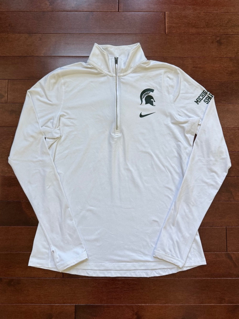 Nike Michigan State Dri-FIT White Quarter-Zip Pullover